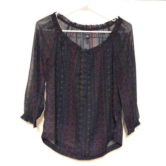 American Eagle Outfitters XS Sheer button - Picture 1 of 6